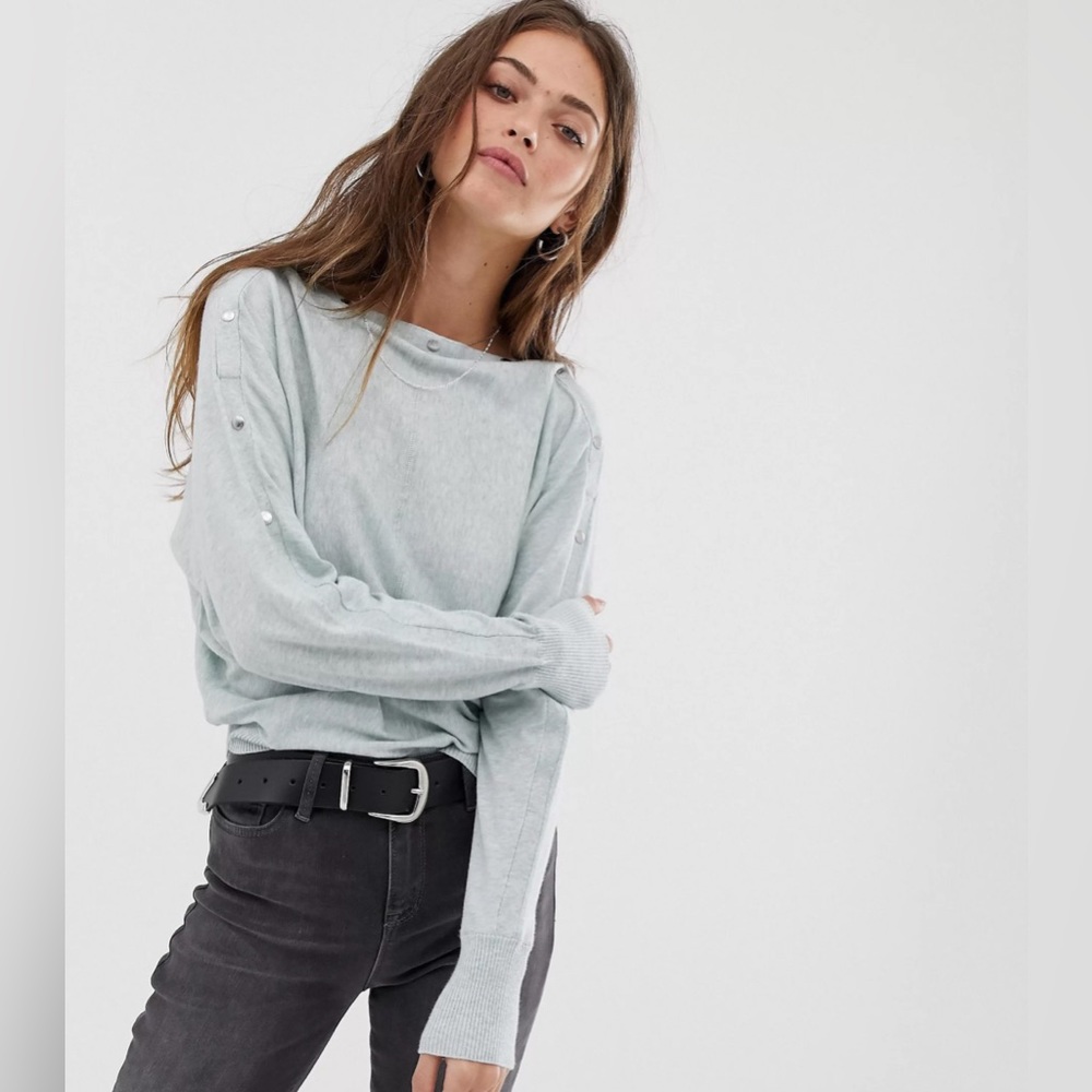 All Saints Soft Green Crew Neck Sweater
